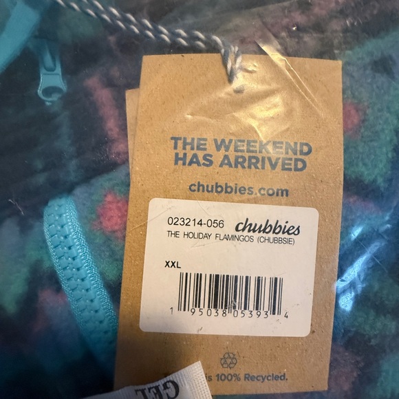 CHUBBIES BRAND Men's flamingo fleece one piece short/hoodie- Blue and Pink - Picture 9 of 9